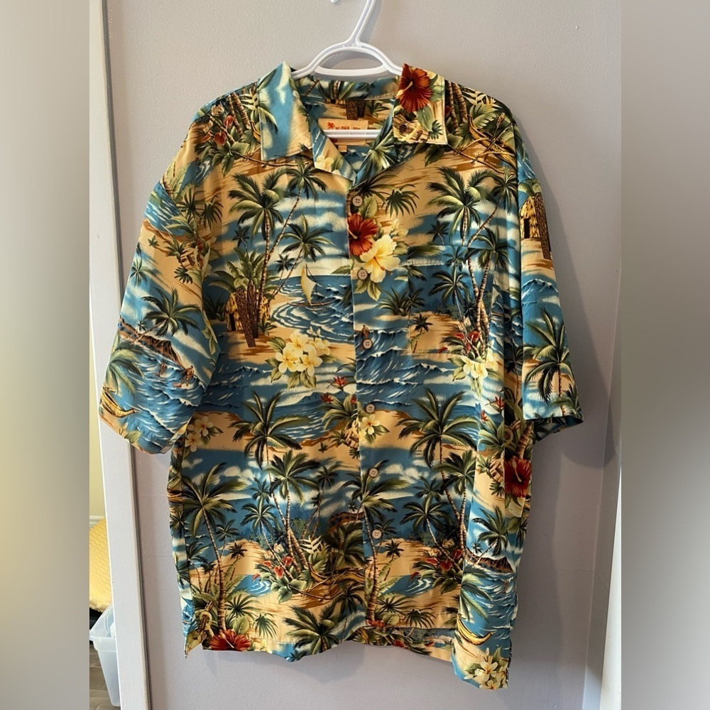 Aloha Joe Hawaiian Tropical Surfing Mens Size XL Shirt Short Sleeve Resort